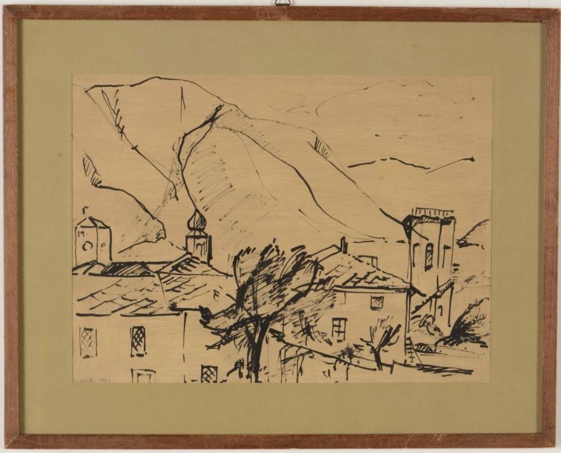 Inchiostro su carta, firmato Casotti? 1949  - Auction 19th-20th century paintings - Cambi Casa d'Aste