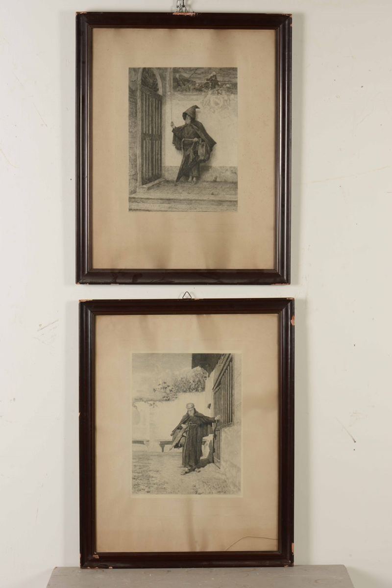 Coppia di incisioni, 1883, C. Turetti  - Auction Antiques | Time Auction - Cambi Casa d'Aste