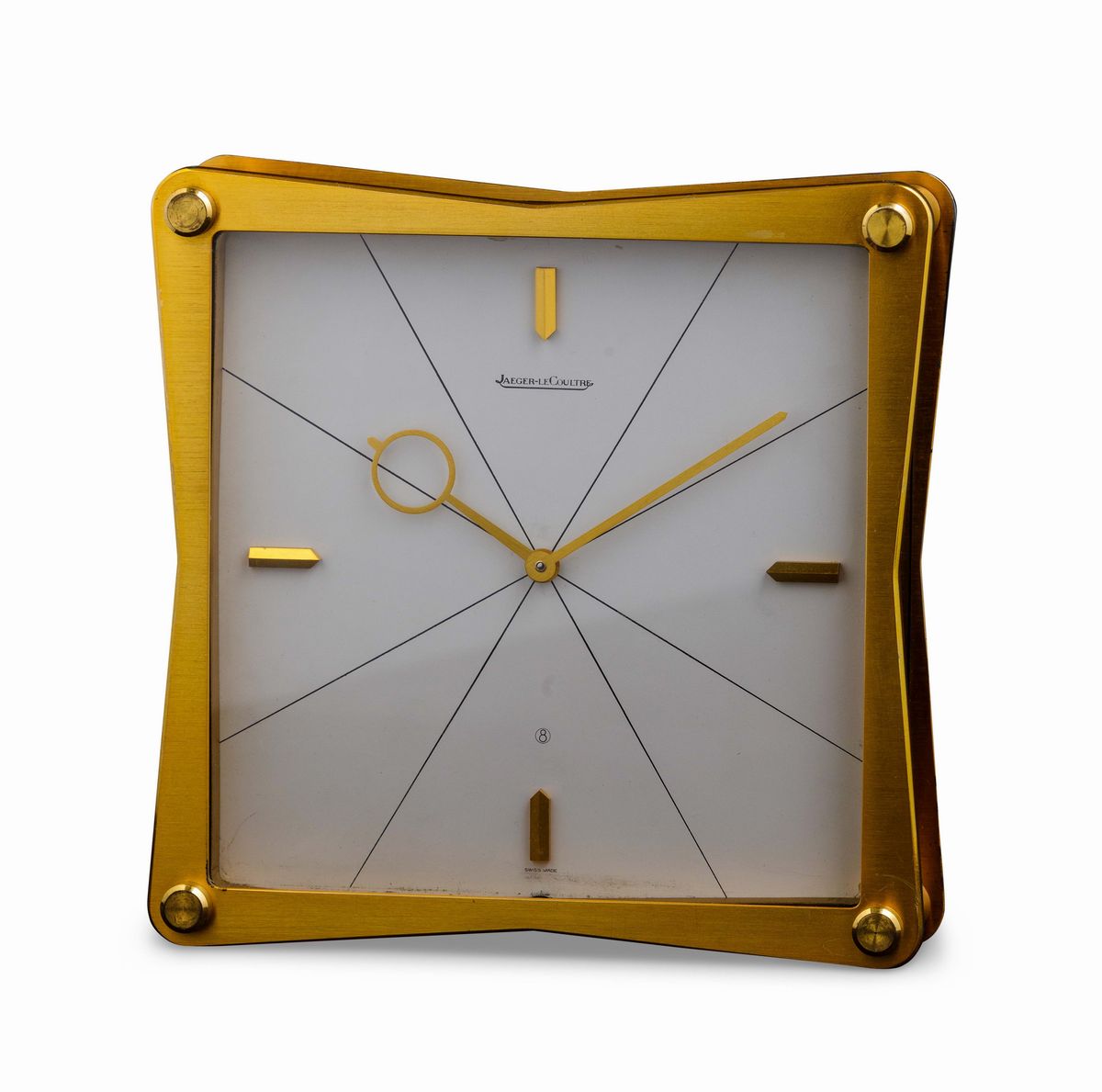 Jaeger Lecoultre - Orologio da Tavolo Quadrato Bifrontale, 8 Giorni di Riserva di Carica, Anni '5...