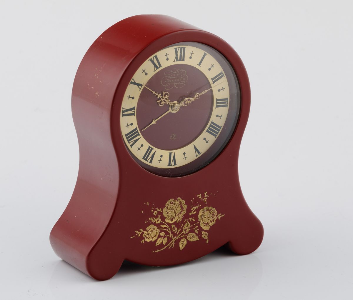 Orologio da Tavolo Petit Neuchateloise con Sveglia Carillon a Melodia. Decorato con Decalcomanie ...