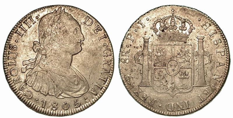 BOLIVIA. Carlos IV, 1788-1808. 8 Reales 1805, zecca di Potosì.  - Asta Numismatica - Cambi Casa d'Aste