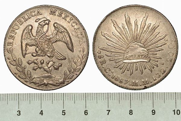 MESSICO. REPUBBLICA MESSICANA. 8 Reales 1887. Chihuahua.