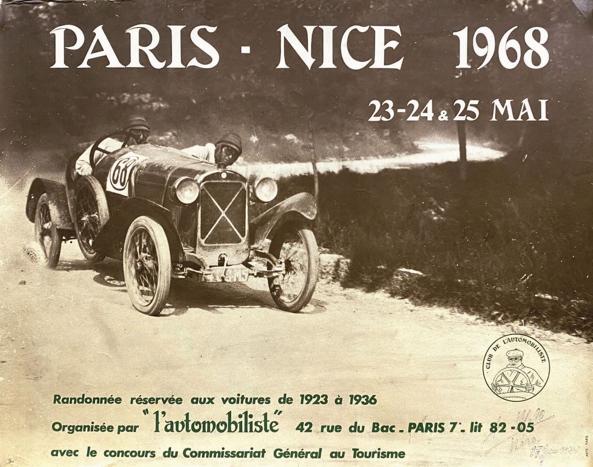 Anonimo Paris-nice 1967-1968 / Reservé Aux Voitures De 1923 À 1936 -1ers Trophées De Bourgogne Di...