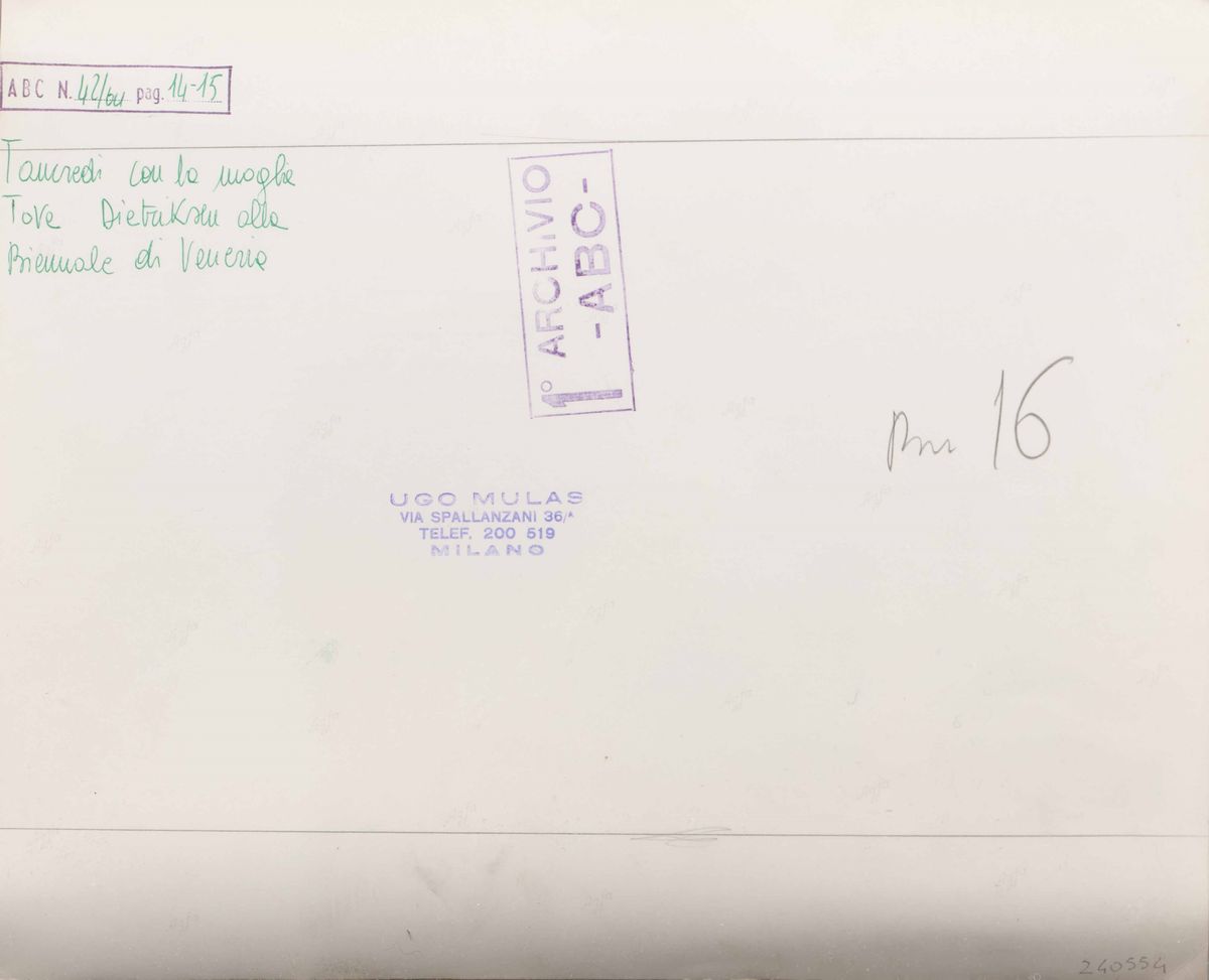 Ugo Mulas (1928-1973)tancredi Parmeggiani alla Biennale di Venezia, 1964
