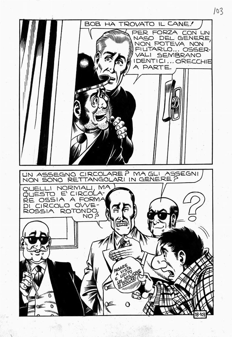 Roberto Raviola Magnus (1939-1996) Alan Ford Il Cane da un milione di Dollari  - Asta Fumetti d'Autore - Cambi Casa d'Aste