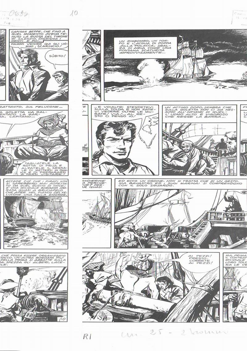 Dino Battaglia (1923 – 1983) Il corsaro del Mediterraneo  - Asta Fumetti d'Autore - Cambi Casa d'Aste