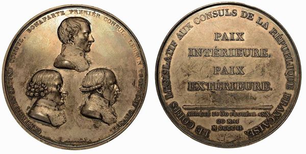 PACE DI AMIENS. Medaglia in argento 1802.
