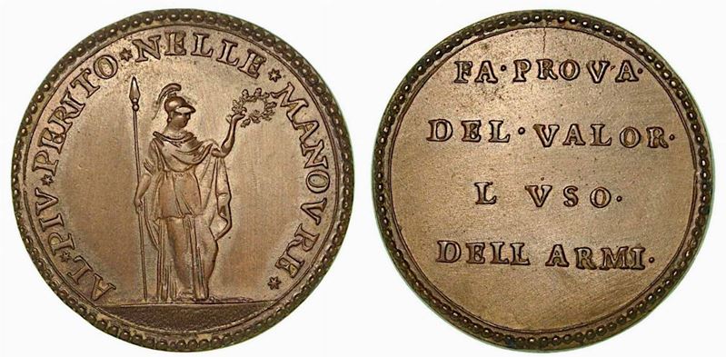 PREMIO DELLA REPUBBLICA CISALPINA. Medaglia in bronzo s.d.  - Auction Numismatics - Cambi Casa d'Aste