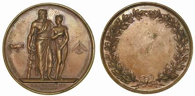 Campagna di Vaccinazione Nell'impero. Medaglia in Bronzo 1804.