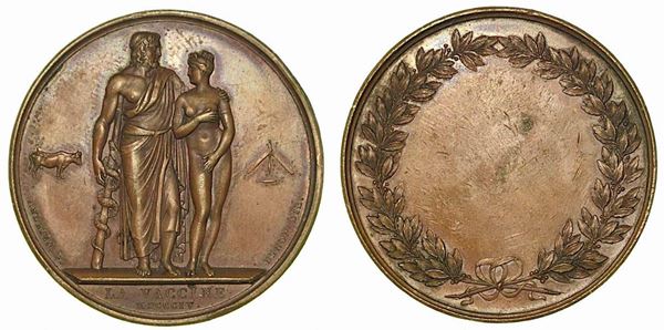 CAMPAGNA DI VACCINAZIONE NELL'IMPERO. Medaglia in bronzo 1804.