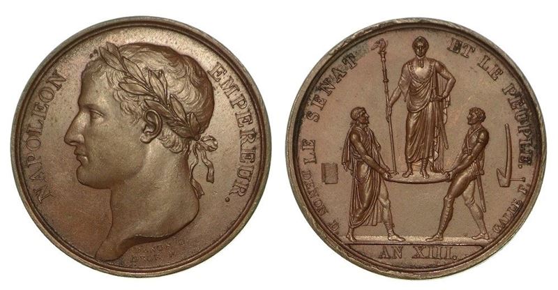 INCORONAZIONE DI NAPOLEONE A PARIGI. Medaglia in bronzo anno XIII (1804).  - Asta Numismatica - Cambi Casa d'Aste