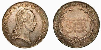 Francesco i D'austria, Assunzione dei Nuovi Titoli Imperiali. Gettone in Argento 1804.
