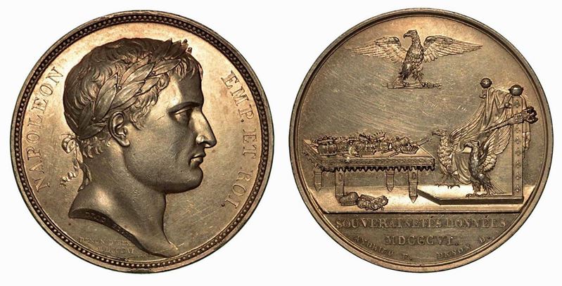 SOVRANITA' DONATE (1° tipo). Medaglia in argento 1806.  - Auction Numismatics - Cambi Casa d'Aste