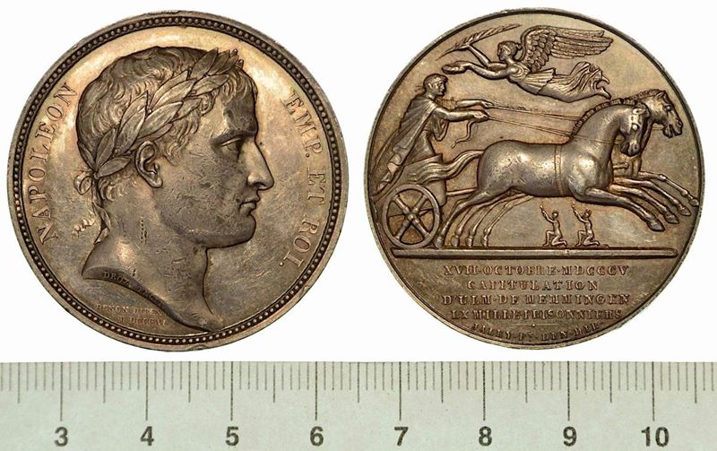 CAPITOLAZIONE DI ULM E MEMMINGEN. Medaglia in argento 1805.  - Auction Numismatics - Cambi Casa d'Aste