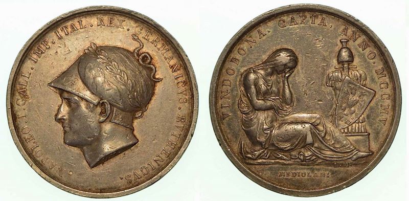 PRESA DI VIENNA – CONQUISTA DI VINDOBONA. Medaglia in argento 1805.  - Asta Numismatica - Cambi Casa d'Aste