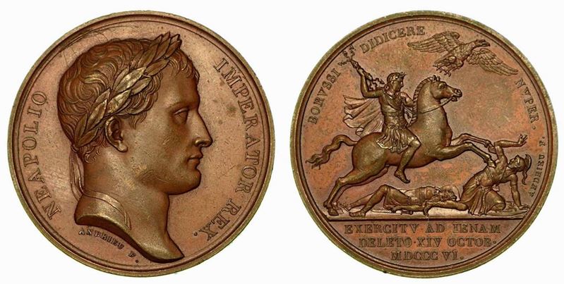 BATTAGLIA DI JENA. Medaglia in bronzo 1806.  - Auction Numismatics - Cambi Casa d'Aste