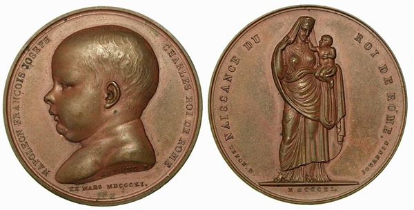 NASCITA DEL RE DI ROMA. Medaglia in bronzo 1811.
