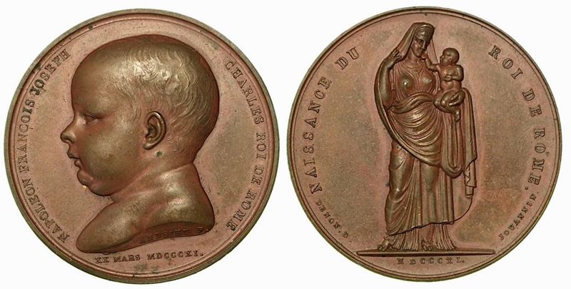 NASCITA DEL RE DI ROMA. Medaglia in bronzo 1811.  - Auction Numismatics - Cambi Casa d'Aste