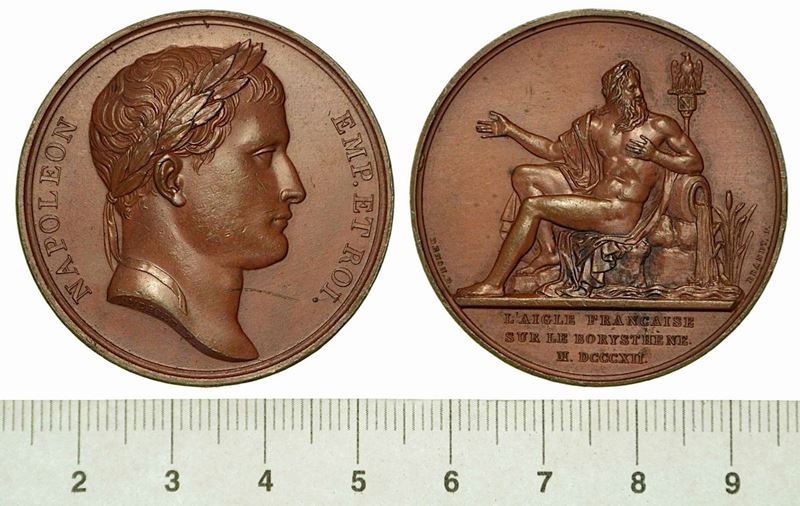 AQUILA FRANCESE SUL BORISTENO. Medaglia in bronzo 20 luglio 1812.  - Asta Numismatica - Cambi Casa d'Aste