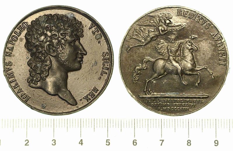 RITORNO DI MURAT DALLA CAMPAGNA DI RUSSIA. Medaglia in piombo 1813, Napoli.  - Auction Numismatics - Cambi Casa d'Aste
