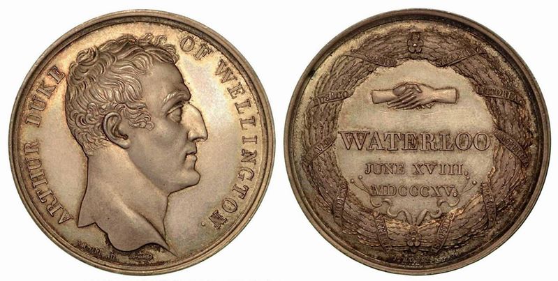 BATTAGLIA DI WATERLOO. Medaglia in argento 1815, Birmingham.  - Auction Numismatics - Cambi Casa d'Aste