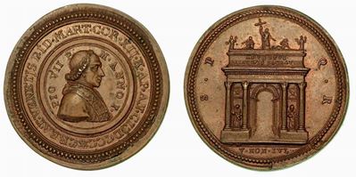 Pio VII (1800-1823). Ingresso a Roma. Medaglia 1800 Anno I.