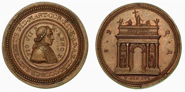 PIO VII (1800-1823). INGRESSO A ROMA. Medaglia 1800 anno I.