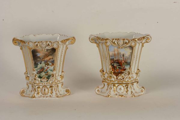 Coppia di vasi Probabilmente Italia, seconda metà del XIX secolo