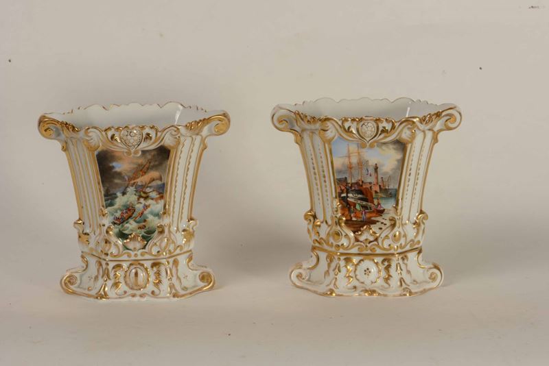 Coppia di vasi Probabilmente Italia, seconda metà del XIX secolo  - Auction Ceramics and Glass | Timed Auction - Cambi Casa d'Aste