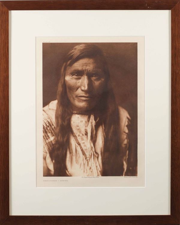 Edward Sheriff Curtis (1868-1952) Head Dress Atsina - From The North American Indian 1908