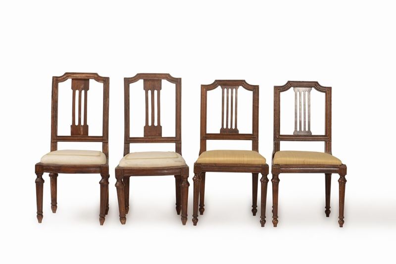 Due coppie di sedie in stile Luigi XVI  - Asta Da una collezione genovese | Cambi Time - I - Cambi Casa d'Aste
