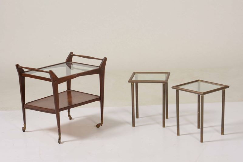 Carrello e tre tavolini  - Asta Da una collezione genovese | Cambi Time - I - Cambi Casa d'Aste