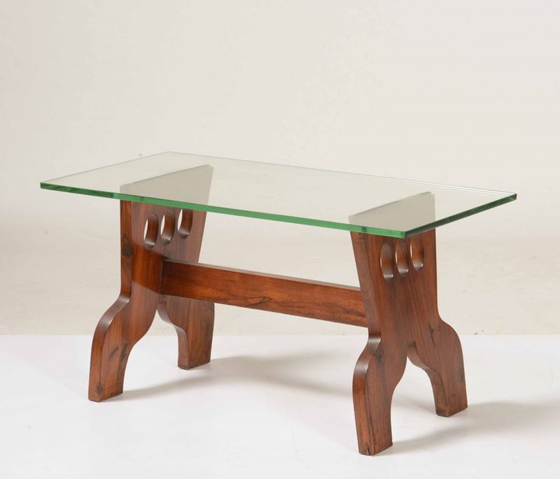 Tavolino da salotto con piano in vetro, XX secolo  - Auction From a Genoese family | Cambi Time - I - Cambi Casa d'Aste