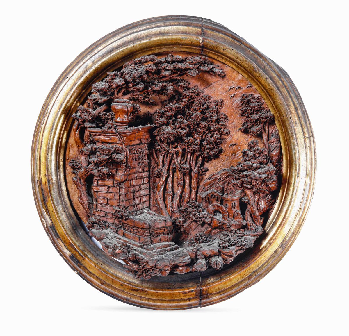 Coppia di Rilievi con Paesaggi Architettonici. Terracotta. Plasticatore del XVIII Secolo