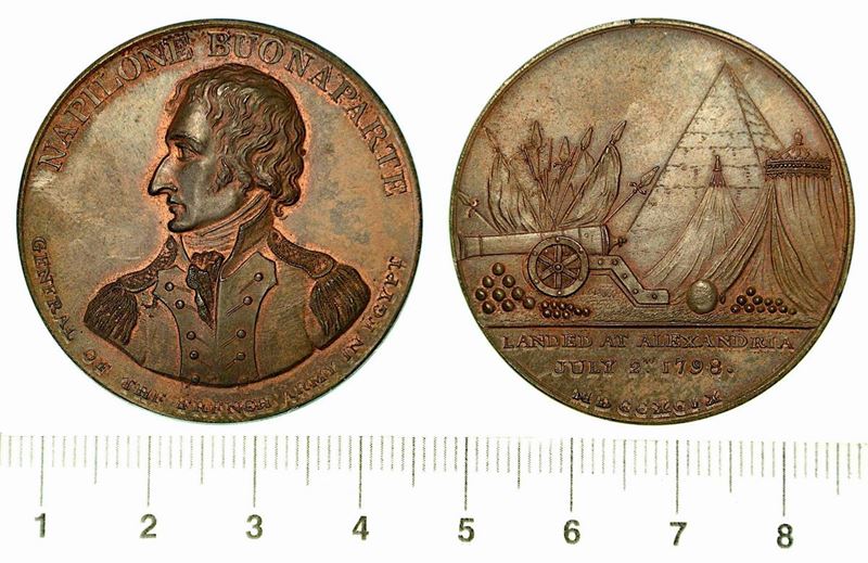 SBARCO AD ALESSANDRIA DI NAPOLEONE. Medaglia in bronzo 1799, Londra.  - Auction Numismatics - Cambi Casa d'Aste