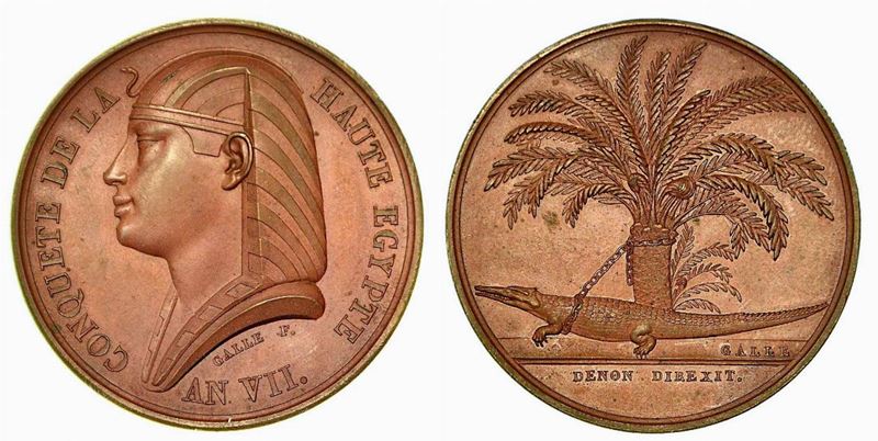 CONQUISTA DELL'ALTO EGITTO. Medaglia in bronzo anno VII (1799).  - Asta Numismatica - Cambi Casa d'Aste