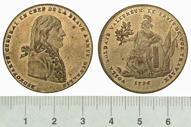 CAMPAGNA D'ITALIA. Gettone in metallo bianco 1796.  - Auction Numismatics - Cambi Casa d'Aste
