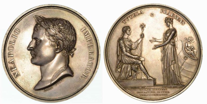 INCORONAZIONE DI NAPOLEONE A PARIGI. Medaglia in argento 1804.  - Asta Numismatica - Cambi Casa d'Aste