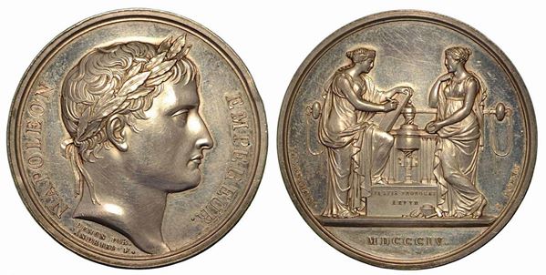RISTABILIMENTO DELLA ZECCA DELLE MONETE E DELLE MEDAGLIE. Medaglia in argento 1804.