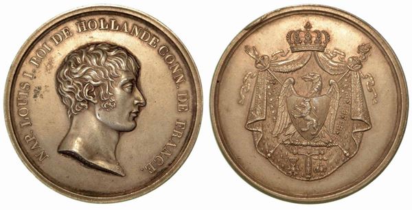 LUIGI NAPOLEONE RE D'OLANDA (1806-1810). Medaglia in argento 1806.