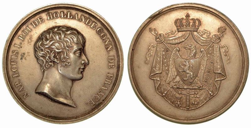 LUIGI NAPOLEONE RE D'OLANDA (1806-1810). Medaglia in argento 1806.  - Auction Numismatics - Cambi Casa d'Aste