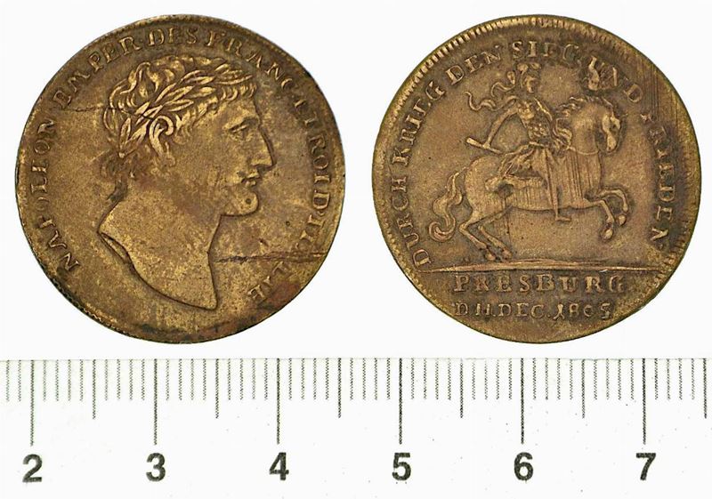 PACE DI PRESBURGO. Gettone in bronzo 1805.  - Auction Numismatics - Cambi Casa d'Aste