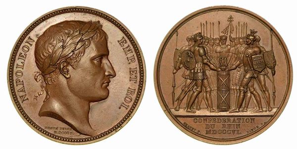 CONFEDERAZIONE DEL RENO. Medaglia in bronzo 1806.