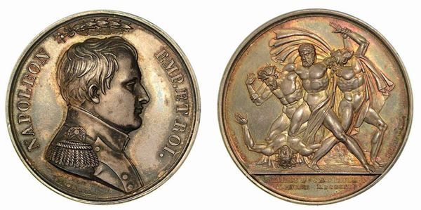 BATTAGLIA DI CHAMPAUBERT. Medaglia in argento 1814, Inghilterra.
