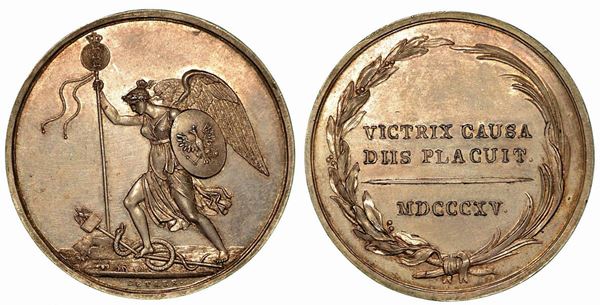 BATTAGLIA DI WATERLOO. Medaglia d'argento 1815.