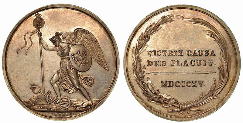 BATTAGLIA DI WATERLOO. Medaglia d'argento 1815.  - Auction Numismatics - Cambi Casa d'Aste