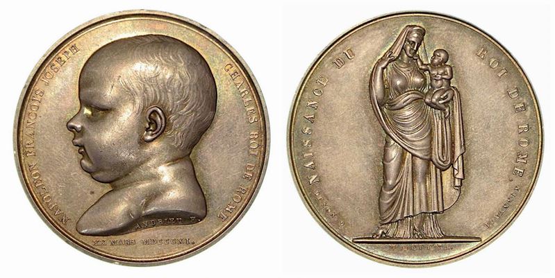 NASCITA DEL RE DI ROMA. Medaglia in argento 1811.  - Auction Numismatics - Cambi Casa d'Aste