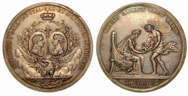NASCITA DEL RE DI ROMA. Medaglia in argento 1811.