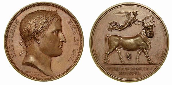 CONQUISTA DI NAPOLI. Medaglia in bronzo 1806.