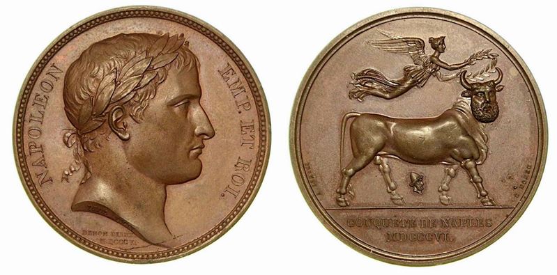 CONQUISTA DI NAPOLI. Medaglia in bronzo 1806.  - Asta Numismatica - Cambi Casa d'Aste